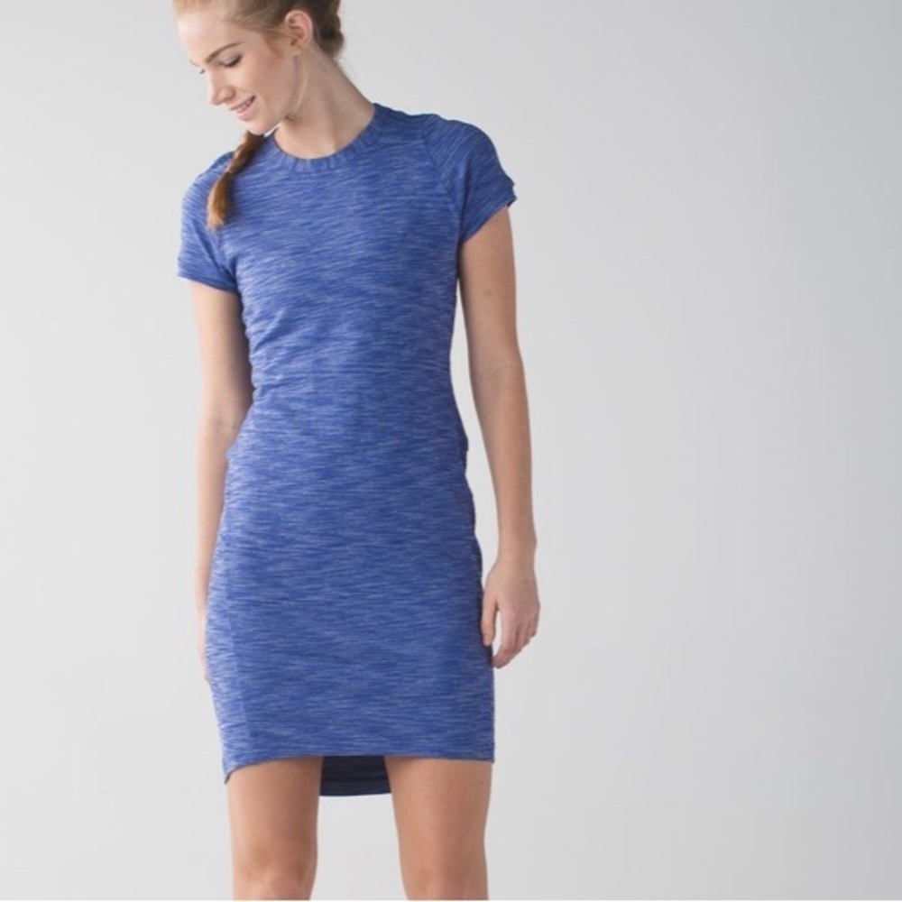 Lululemon Sapphire Blue Heathered And Go Where-To Dress Size 10